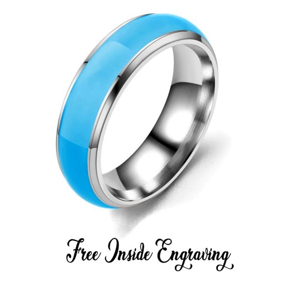 My Bead Emporium Jewelry - Luminous florescent stainless steel ring.